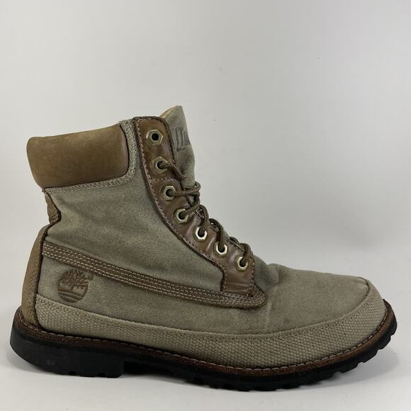 Timberland Yelehaiti Hemp Combat Boots Mens Size 9M Leather Trim Lightweight - Picture 1 of 11